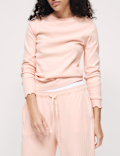 Cotton Rich Rib Pointelle Lounge Top