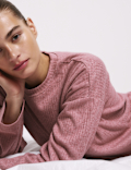 Ribbed Crew Neck Long Sleeve Pyjama Top