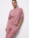 Ribbed Crew Neck Long Sleeve Pyjama Top