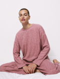 Ribbed Crew Neck Long Sleeve Pyjama Top