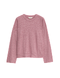 Ribbed Crew Neck Long Sleeve Pyjama Top