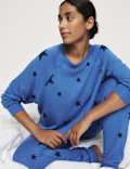 Star Print Crew Neck Long Sleeve Pyjama Top