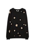 Star Print Crew Neck Long Sleeve Pyjama Top