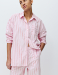 Pure Cotton Poplin Striped Pyjama Top