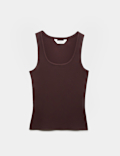 Cotton Rich Ribbed Pyjama Vest Top