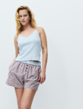 Slub Pointelle Lace Cami Pyjama Top