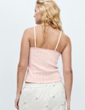 Slub Pointelle Lace Cami Pyjama Top