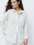 Pure Cotton Striped Collared Pyjama Shirt