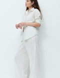 Pure Cotton Striped Collared Pyjama Shirt