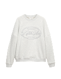 Cotton Rich Embroidered Loopback Sweatshirt