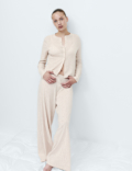 Cotton Blend Pointelle Lounge Cardigan