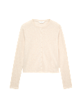 Cotton Blend Pointelle Lounge Cardigan