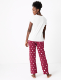Pure Cotton Heart Print Pyjama Set