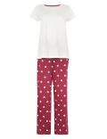Pure Cotton Heart Print Pyjama Set