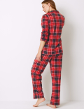 Fleece Checked Long Sleeve Pyjama Set