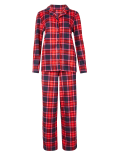 Fleece Checked Long Sleeve Pyjama Set
