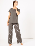 Pure Cotton Heart Print Pyjama Set