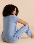 Cotton Owl Print Short Sleeve Pyjama Set