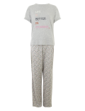 Cotton Life Is Better Slogan Pyjama Set