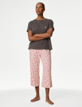 Cotton Rich Printed Cropped Pyjama Set