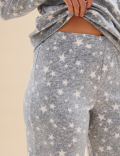 Fleece Star Print Cuffed Pant Pyjama Set