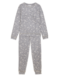 Fleece Star Print Cuffed Pant Pyjama Set