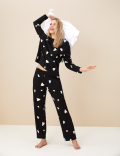 Pure Cotton Heart Print Pyjama Set