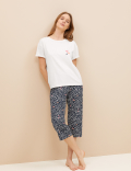 Pure Cotton Cropped Pyjama Set