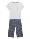 Pure Cotton Cropped Pyjama Set