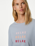 Pure Cotton Relax Slogan Pyjama Set