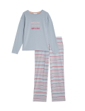 Pure Cotton Relax Slogan Pyjama Set