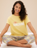 Cotton Rich Sunshine Cropped Pyjama Set