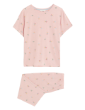 Pure Cotton Ditsy Floral Cropped Pyjama Set