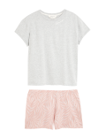 Cotton Rich Leaf Shortie Set