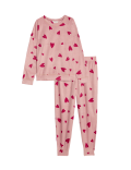 Fleece Heart Print Pyjama Set