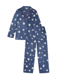 Fleece Heart Print Pyjama Set
