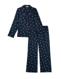 Fleece Printed Revere Pyjama Set
