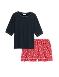 Pure Cotton Printed Shortie Set