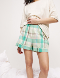 Pure Cotton Checked Shortie Set