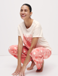 Cotton Rich Leaf Print Pyjama Set