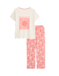 Cotton Rich Leaf Print Pyjama Set