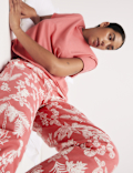 Cotton Rich Leaf Print Pyjama Set