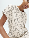 Cotton Rich Printed Pyjama Set