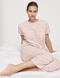 Cotton Rich Printed Cropped Pyjama Set
