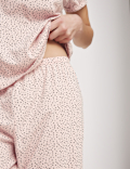 Cotton Rich Printed Cropped Pyjama Set