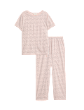 Cotton Rich Printed Cropped Pyjama Set