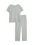 Cotton Rich Printed Cropped Pyjama Set