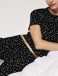Cotton Rich Printed Cropped Pyjama Set