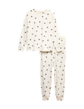 Fleece Star Print Cuffed Hem Pyjama Set