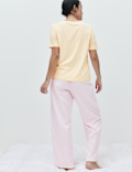Pure Cotton Pyjama Set With Woven Bottoms